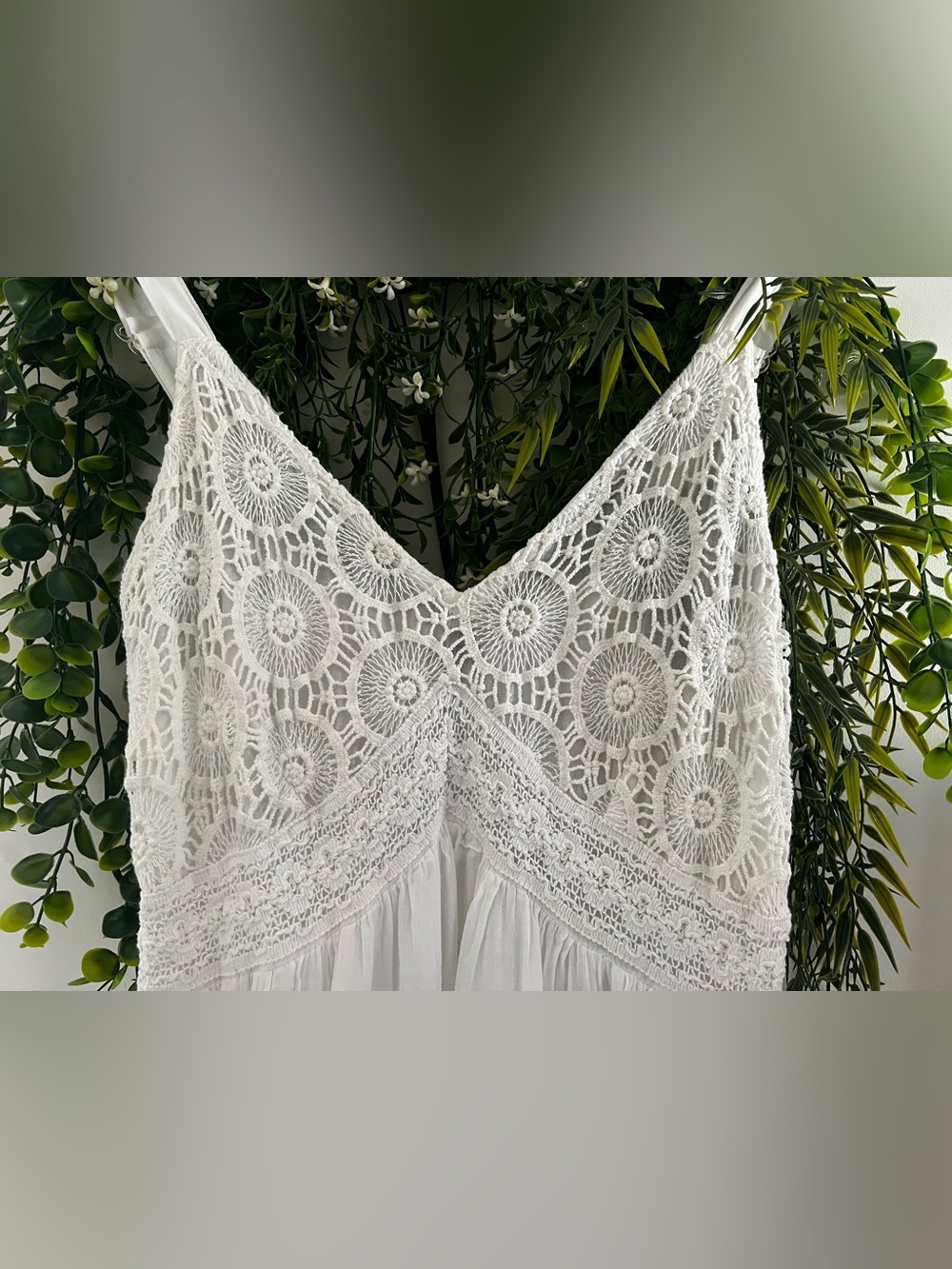 White Crochet Lace Midi Dress - Picture 2 of 9